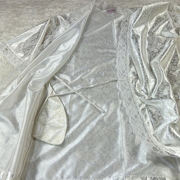Vintage Reasa Martin NWT paisley and lace satin robe, size small - Picture 6 of 8